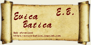 Evica Batica vizit kartica